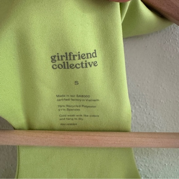 Girlfriend Collective Lime Green Sports Bra - Picture 2 of 7